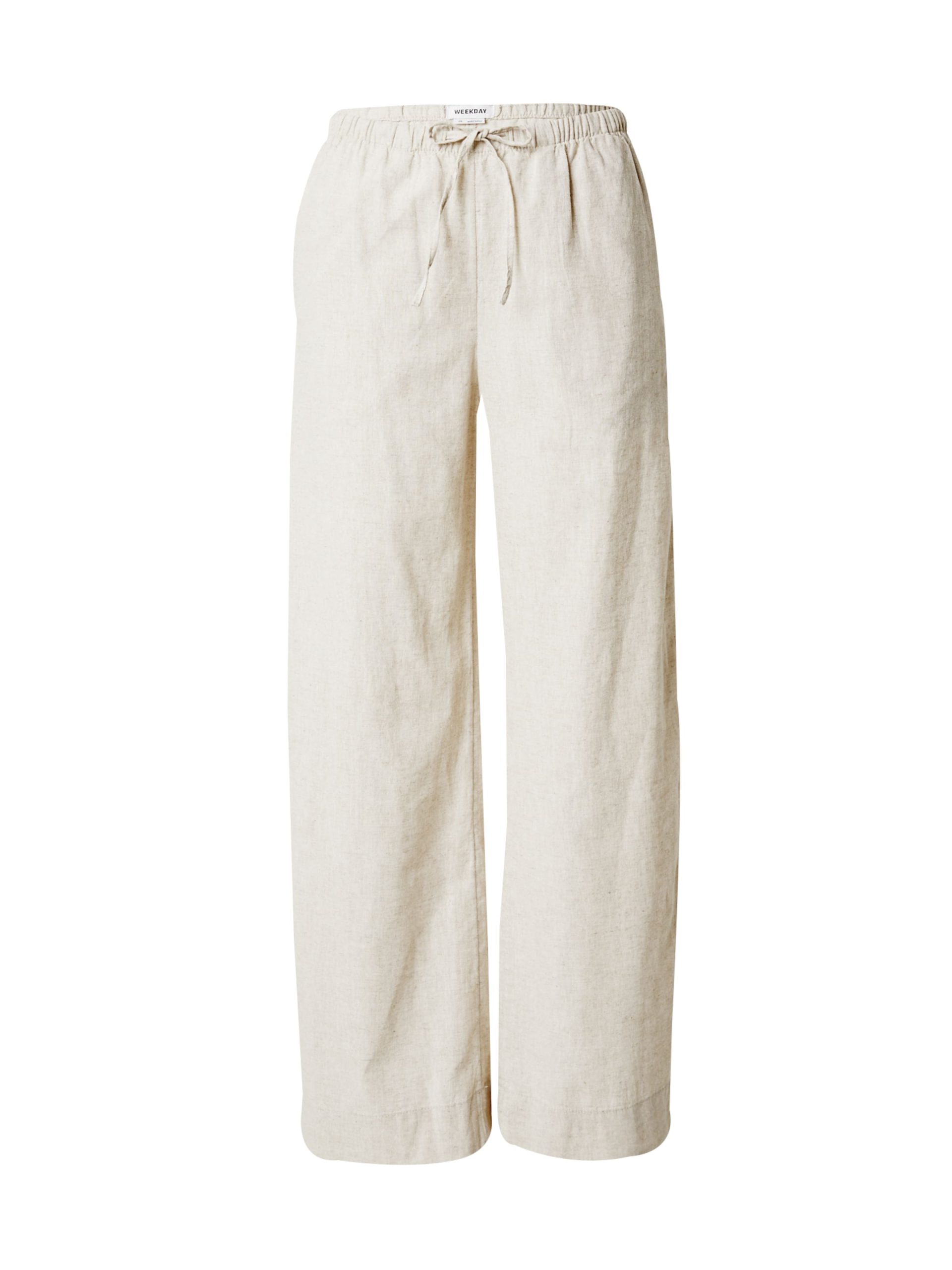 Loosefit Pantalón 'Mia' WEEKDAY en Beige 17307118 Suministro