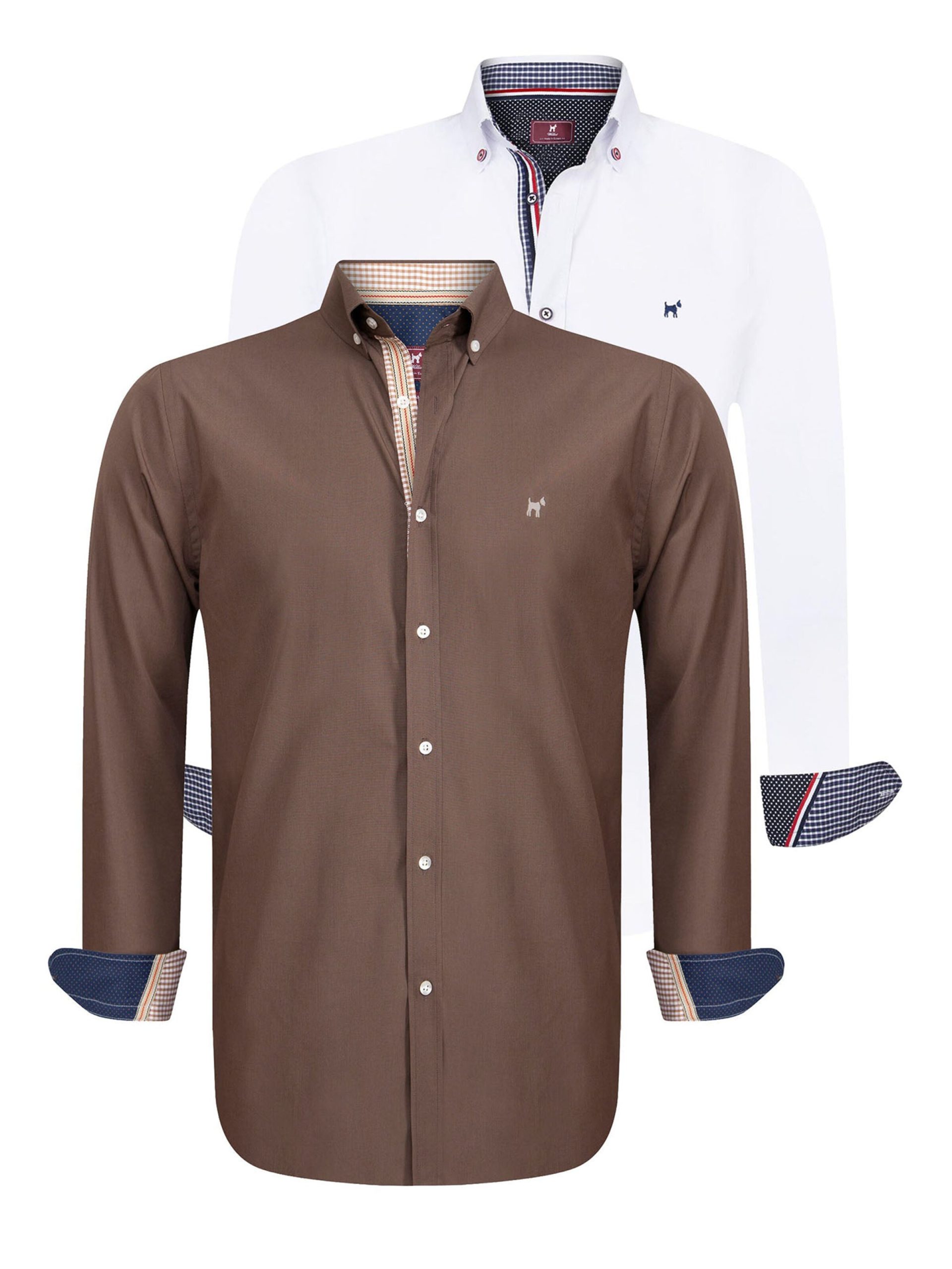 Ajuste regular Camisa Williot en Marrón, Blanco 17175393 Oferta caliente