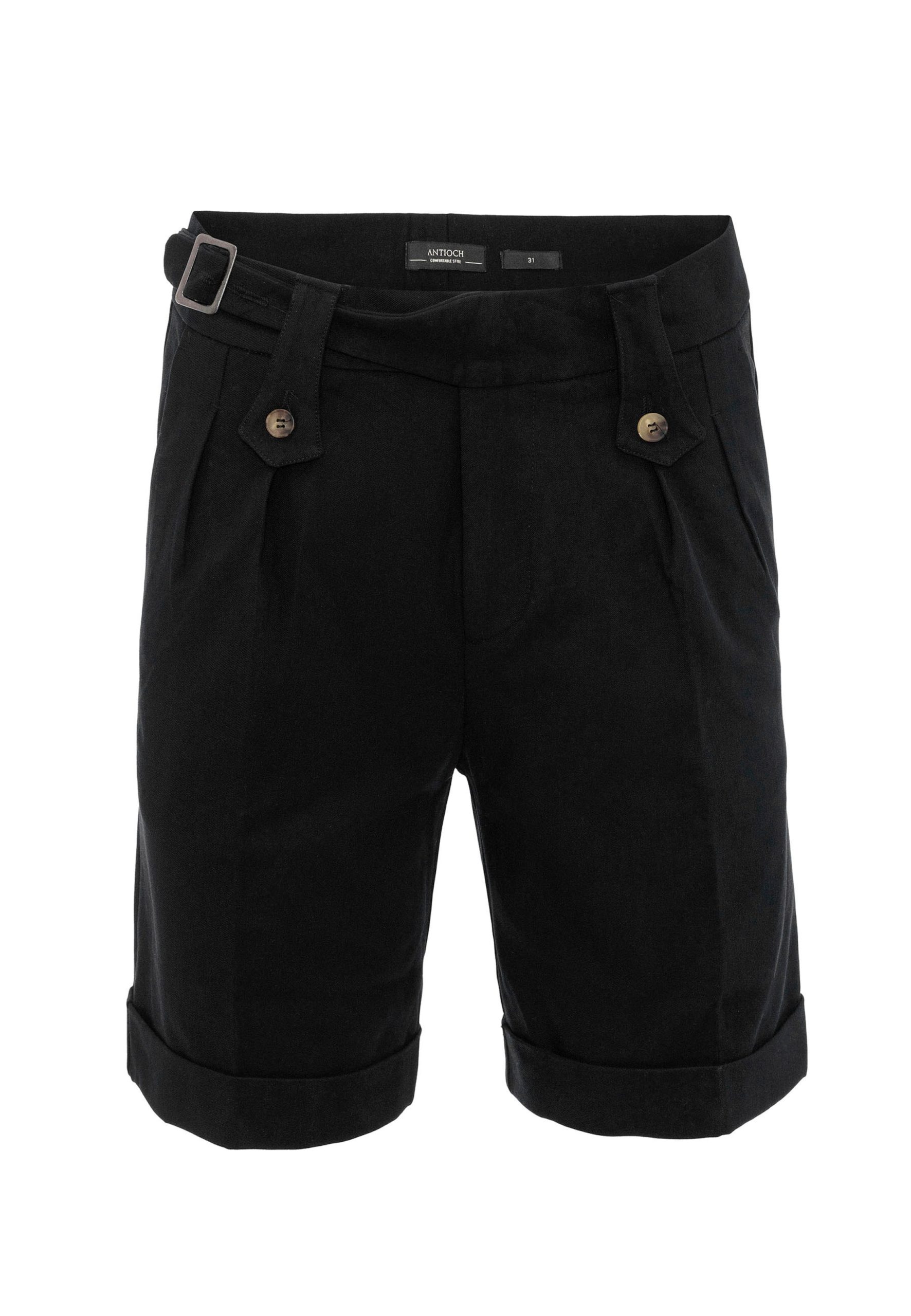 regular Pantalón plisado Antioch en Negro 17190364 Descuento